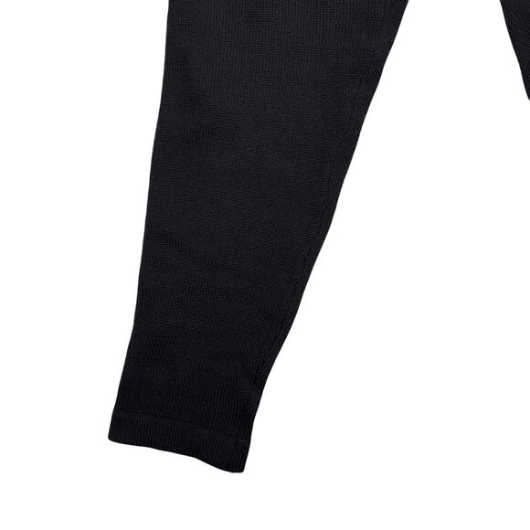 VTG Bloomingdale's Black Knit Leggings Pants Women's Size L Wool Blend High Rise - Picture 3 of 8